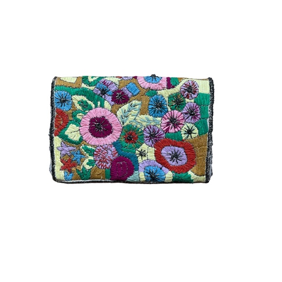 Zara Embroidered & Embellishments Floral Clutch - Picture 3 of 5